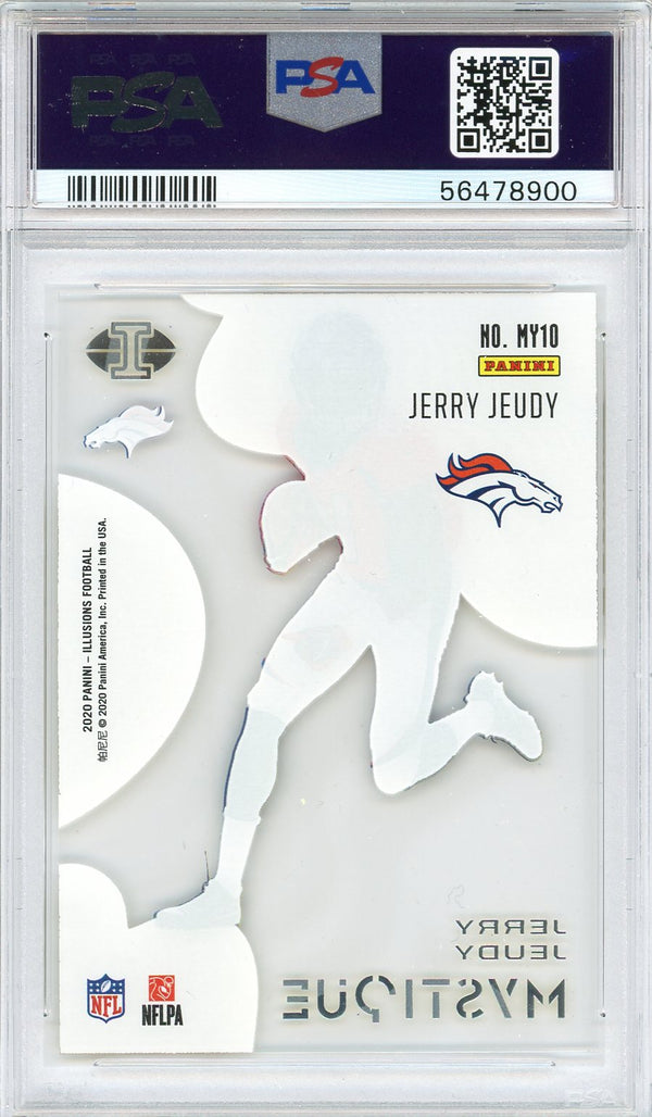 Jerry Jeudy 2020 Panini Illusions Mystique Rookie Card #MY10 (PSA)