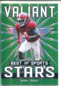 Jerry Jeudy 2020 Leaf Valiant Best of Sports Green Rookie Card 1/75