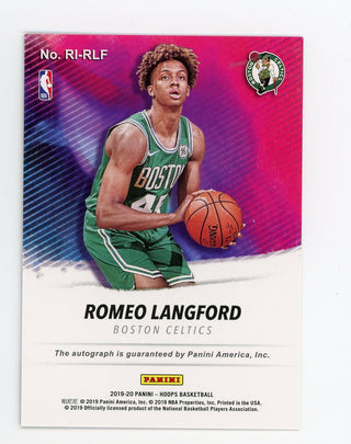 Romeo Langford 2019-20 Panini NBA Hoops #RIRLF Card /25