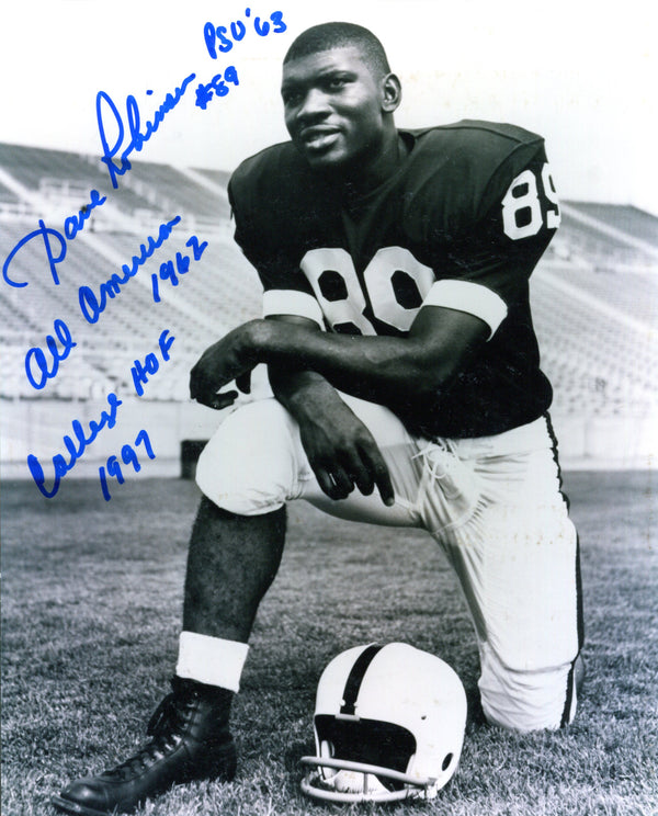 Dave Robinson "All American 1962 & College HOF 1997" Autographed 8x10 Photo