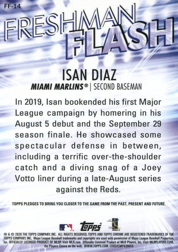 Isan Diaz 2020 Topps Chrome Rookie Card