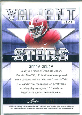 Jerry Jeudy 2020 Leaf Valiant Best of Sports Green Rookie Card 1/75