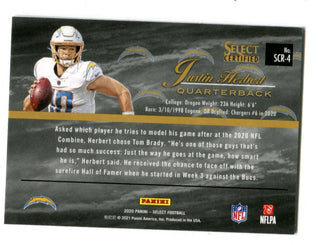 Justin Herbert 2020 Panini Select Certified #SCR4 RC