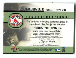 Pedro Martinez 2002 Fleer Platinum Clubhouse Collection Jersey Card