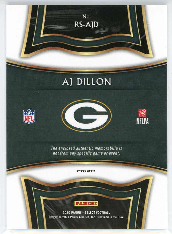 AJ Dillon 2020 Panini Select Red Prizm Rookie Patch Card #RS-AJD