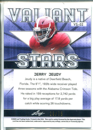 Jerry Jeudy 2020 Leaf Valiant Best of Sports Green Rookie Card 26/75