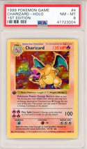 Charizard 1999 Pokemon 1st Edition Shadowless Card #4 (PSA NM-MT 8)