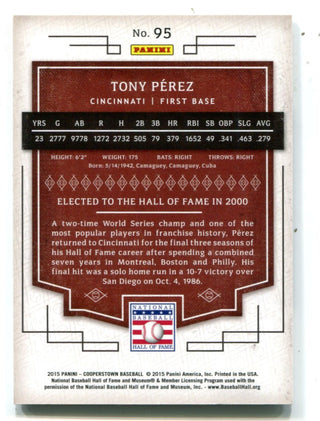 Tony Perez 2015 Panini Cooperstown #95 Card 22/25