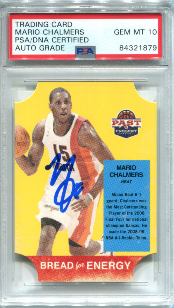 Mario Chalmers 2012-13 Panini Past & Present Bread for Energy Card (PSA)