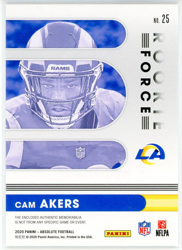 Cam Akers 2020 Panini Absolute Rookie Force Patch Card #25