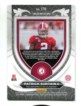 Patrick Surtain 2021 Panini Prizm Draft Picks Red Cracked Ice #178 RC