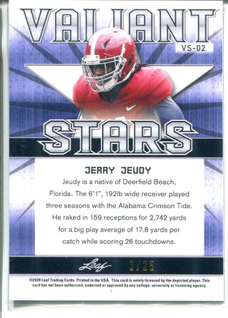 Jerry Jeudy 2020 Leaf Valiant Best of Sports Blue Rookie Card 3/25