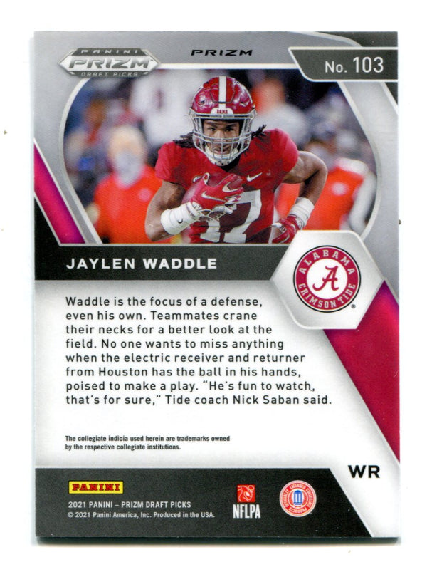 Jaylen Waddle 2021 Panini Prizm Draft Picks Red Cracked Ice #103 Card
