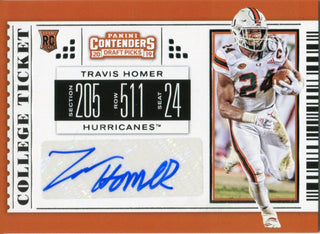 Travis Homer Autographed 2019 Contenders Draft Picks Rookie Card