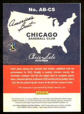 Chris Sale 2013 America's Pastime Autographed Card #5/19