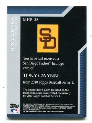 Tony Gwynn 2010 Topps Padres Hat Logo Card /99
