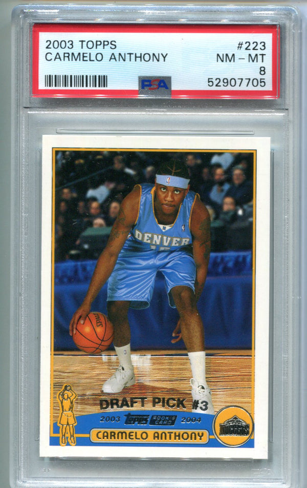 Carmelo Anthony Topps 2003 Rookie (PSA NM-MT 8) Card