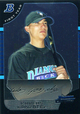 Carlos Gonzalez Unsigned 2005 Bowman Chrome Rookie Card