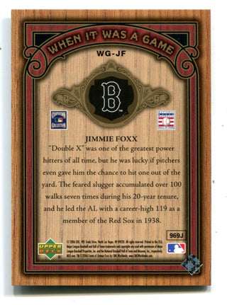 Jimmie Fox 2006 Upper Deck SP When it was a game #WGJF Card 07/99