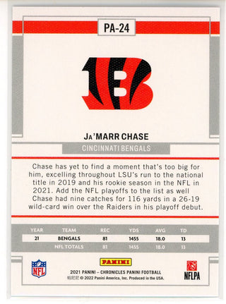 Ja'Marr Chase 2021 Panini Chronicles Rookie Card #PA-24