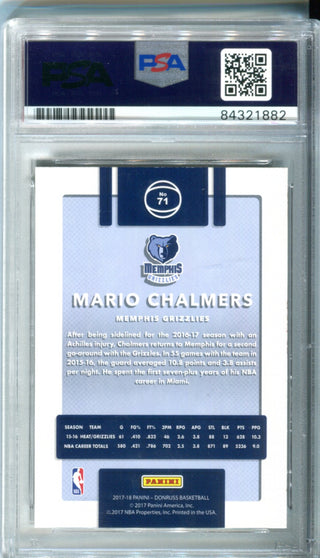 Mario Chalmers 2017-18 Panini Donruss Card (PSA)