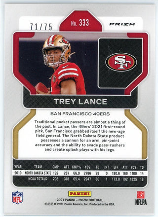 Trey Lance 2021 Panini Prizm Green Scope Prizm Rookie Card #333