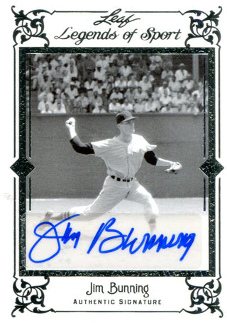 Jim Bunning Autographed Leaf Card #6/10