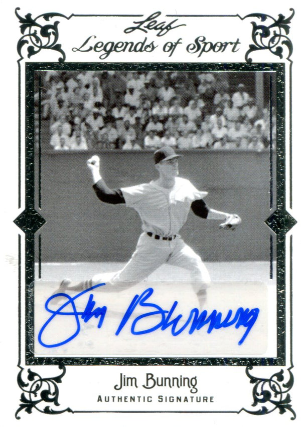 Jim Bunning Autographed Leaf Card #6/10