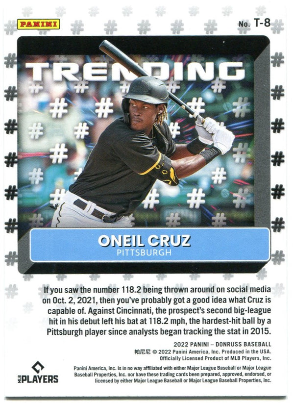 Oneil Cruz Panini Donruss Trending Rookie 2022
