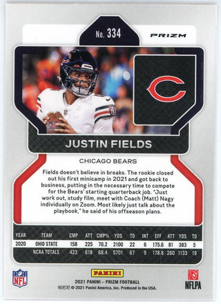 Justin Fields 2021 Panini Prizm Orange Disco Prizm Rookie Card #334