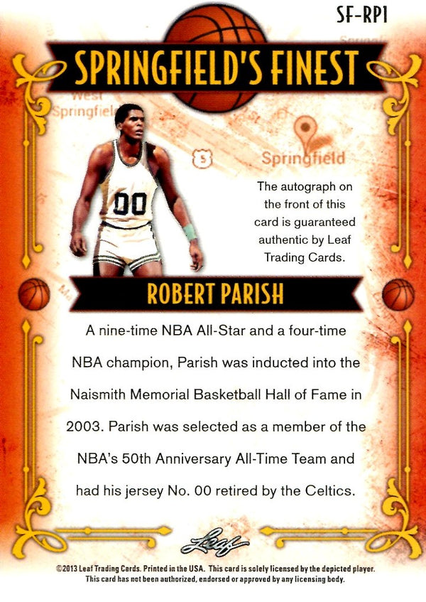 Robert Parish 2013 Leaf Springfield's Finest Autographed Card #6/25