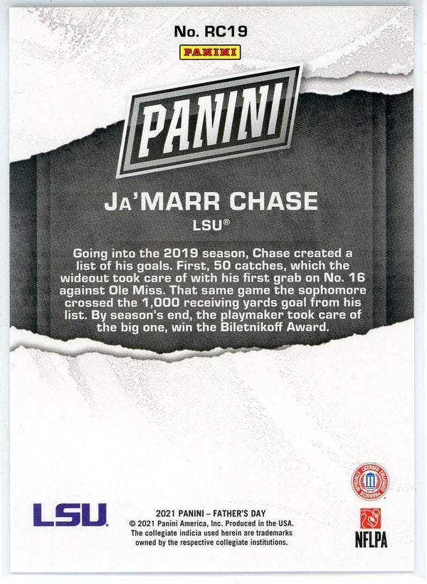 Ja'Marr Chase 2021 Panini Father's Day Rookie Card #RC19