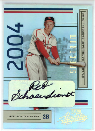 Red Schoendienst Autographed 2004 Absolute Memorabilia Card #183