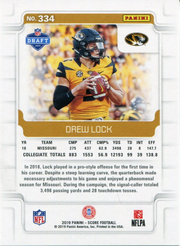 Drew Lock 2019 Score Rookie Card