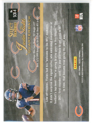 Justin Fields 2021 Panini Select Certified Rookie Card #SCR-4