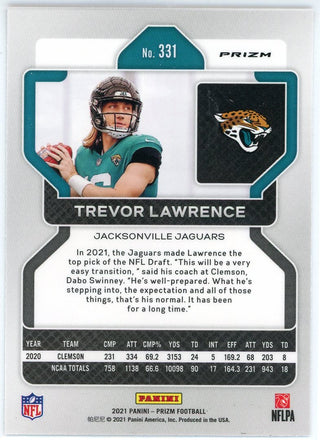 Trevor Lawrence 2021 Panini Prizm Red Cracked Ice Prizm Rookie Card #331