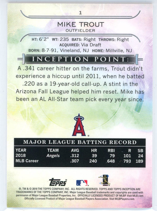 Mike Trout 2019 Bowman Inception Pink Card #1