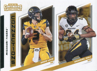 Drew Lock & Emanuel Hall 2019 Contenders Draft Picks Rookie Card