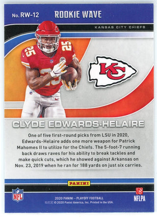 Clyde Edwards-Helaire 2020 Panini Playoff Rookie Wave Card #RW-12