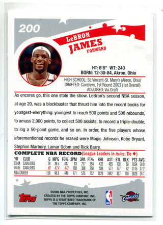 Lebron James  2005 Topps #200 Card