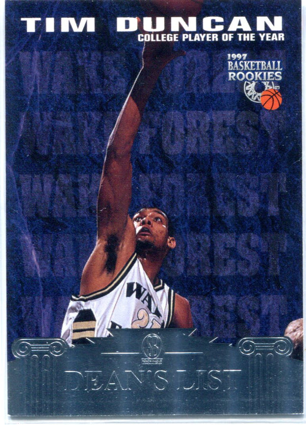 Tim Duncan 1997 Score Basketball Unsigned Rookie Card