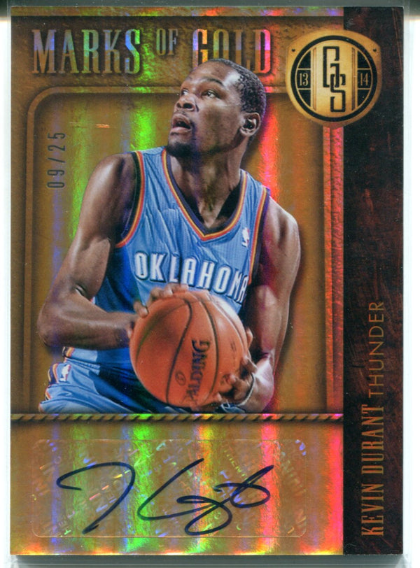 Kevin Durant Autographed  2013-14 Panini Gold Standard Marks of Gold Card #43