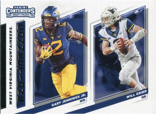 Will Grier & Gary Jenning Jr. 2019 Contenders Draft Picks Rookie Card