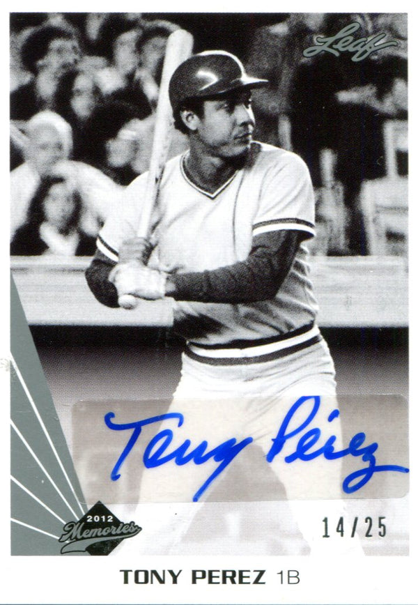 Tony Perez Autographed Leaf Card #14/25