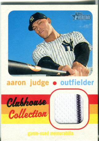 Aaron Judge 2020 Topps Heritage Clubhouse Collection Jersey Relic Card