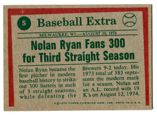 Nolan Ryan 1975 Topps Card #5