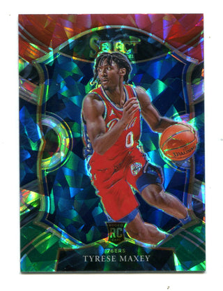 Tyrese Maxey 2020-21 Panini Select #81 Tri-Color Cracked Ice Prizm RC
