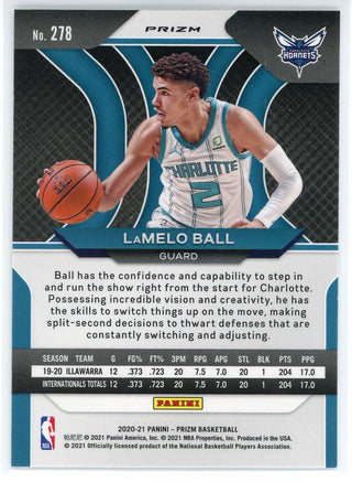 LaMelo Ball 2020-21 Panini Prizm Silver Prizm Rookie Card #278