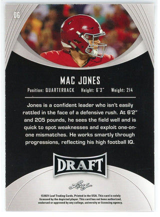 Mac Jones 2021 Leaf Draft Rookie Card #6