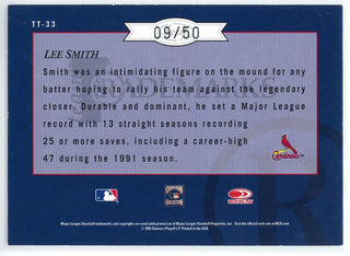 Lee Smith Autographed 2005 Leaf Limited Trademarks Card #TT-33
